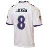 Lamar Jackson Baltimore Ravens Nike Youth Game Jersey - White - Detail View