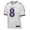 Lamar Jackson Baltimore Ravens Nike Youth Game Jersey - White - Side View