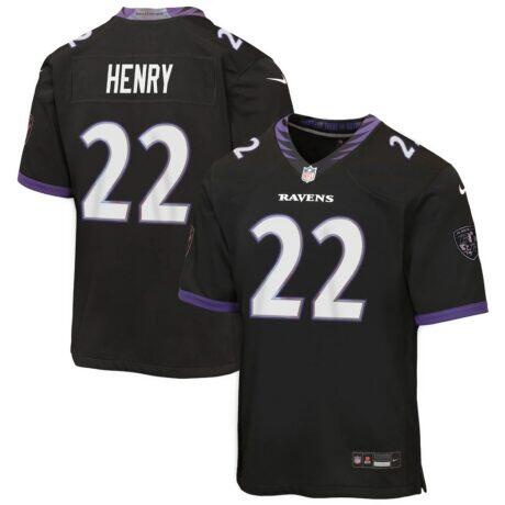 Derrick Henry Baltimore Ravens Nike Youth Alternate Game Jersey - Black - Front View