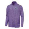 Charlotte Hornets Antigua Hunk Quarter-Zip Top - Heather Purple - Front View