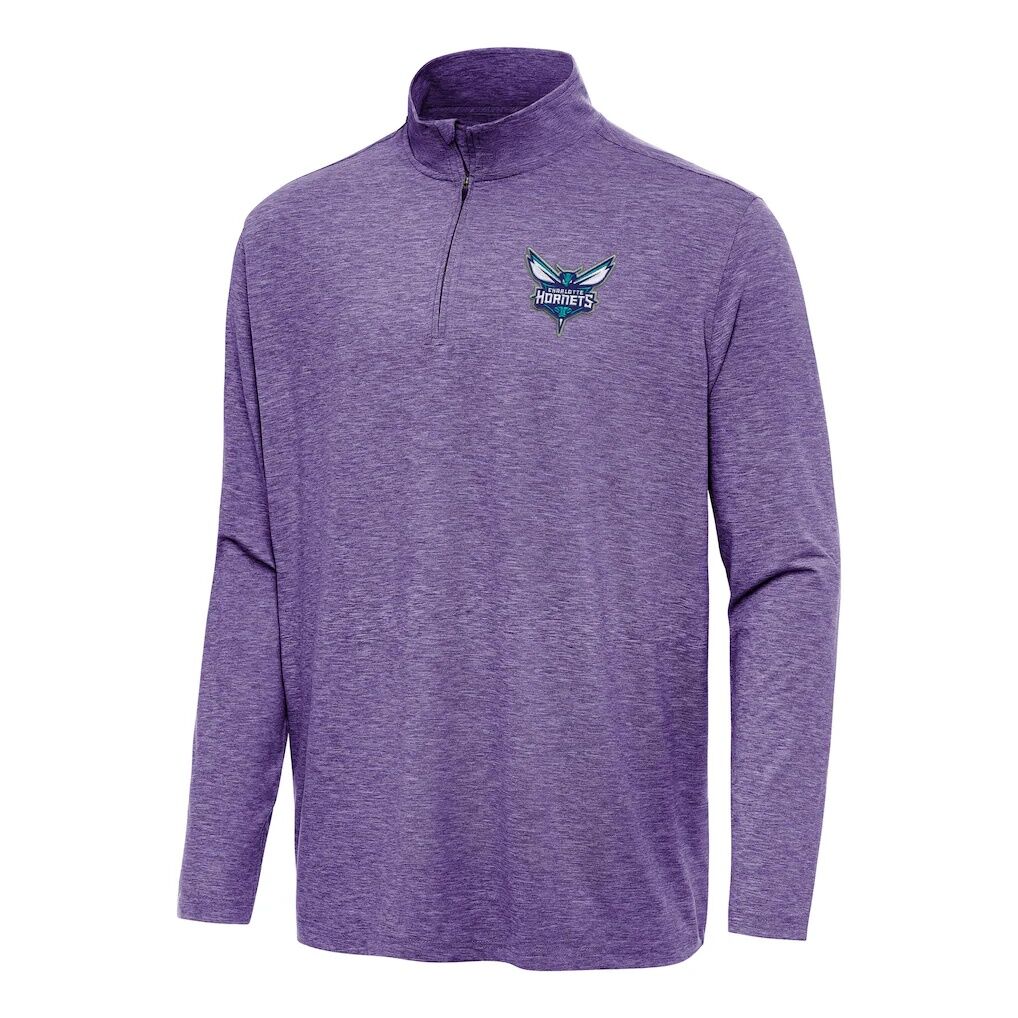 Charlotte Hornets Antigua Hunk Quarter-Zip Top – Heather Purple