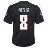 Kyle Pitts Sr. Atlanta Falcons Nike Youth Game Jersey - Black - Detail View