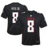 Kyle Pitts Sr. Atlanta Falcons Nike Youth Game Jersey - Black - Front View