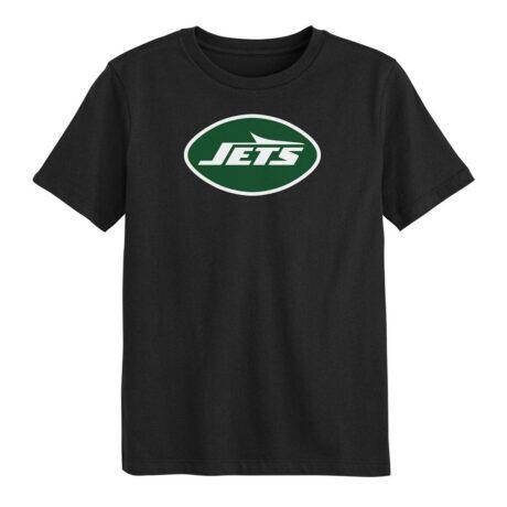 New York Jets Youth Primary Logo T-Shirt - Black - Front View