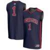 #1 Fresno State Bulldogs GameDay Greats Youth Lightweight Basketball Fashion Jersey - Navy - Front View