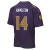 Kyle Hamilton Baltimore Ravens Nike Youth Alternate 2 Game Jersey - Purple - Detail View