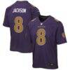 Lamar Jackson Baltimore Ravens Nike Youth Alternate 2 Game Jersey - Purple - Front View