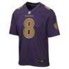 Lamar Jackson Baltimore Ravens Nike Youth Alternate 2 Game Jersey - Purple - Side View