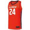 #24 Illinois Fighting Illini Nike Replica Basketball Jersey - Orange - Side View