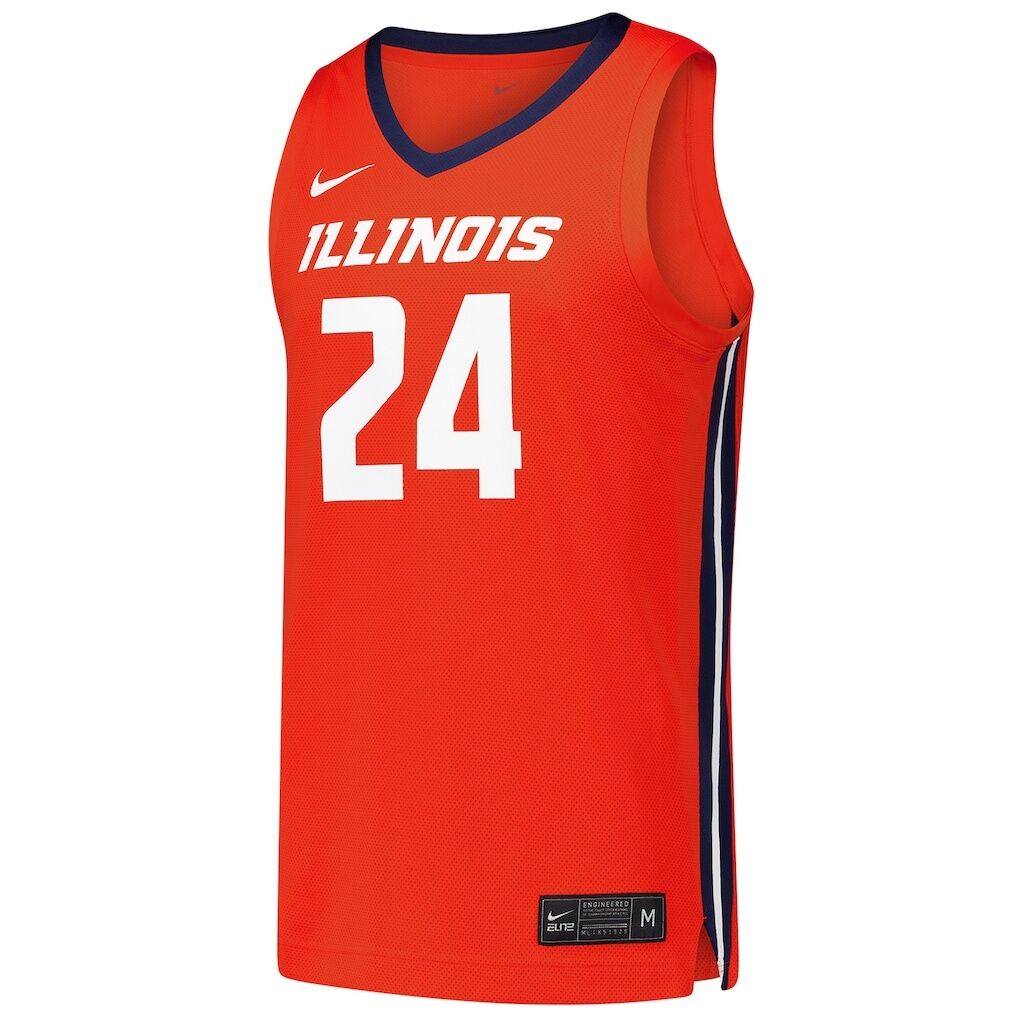 #24 Illinois Fighting Illini Nike  Replica Basketball Jersey