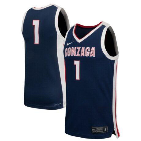 Gonzaga Bulldogs Nike Replica Basketball Jersey - Navy - Front View