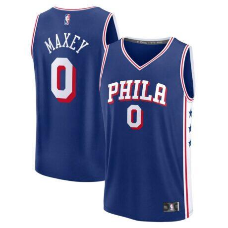 Tyrese Maxey Philadelphia 76ers Fashion7 Big & Tall Fast Break Jersey - Icon Edition - - Front View