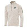 Chicago Red Stars Antigua Fortune Quarter-Zip Jacket - Cream - Front View