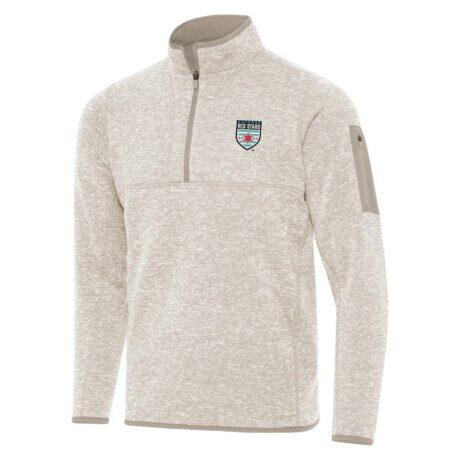 Chicago Red Stars Antigua Fortune Quarter-Zip Jacket - Cream - Front View