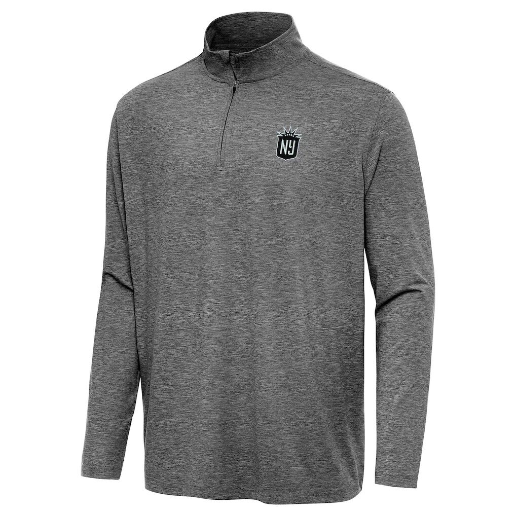 NJ/NY Gotham FC Antigua Hunk Quarter-Zip Pullover Top  - Heather Black