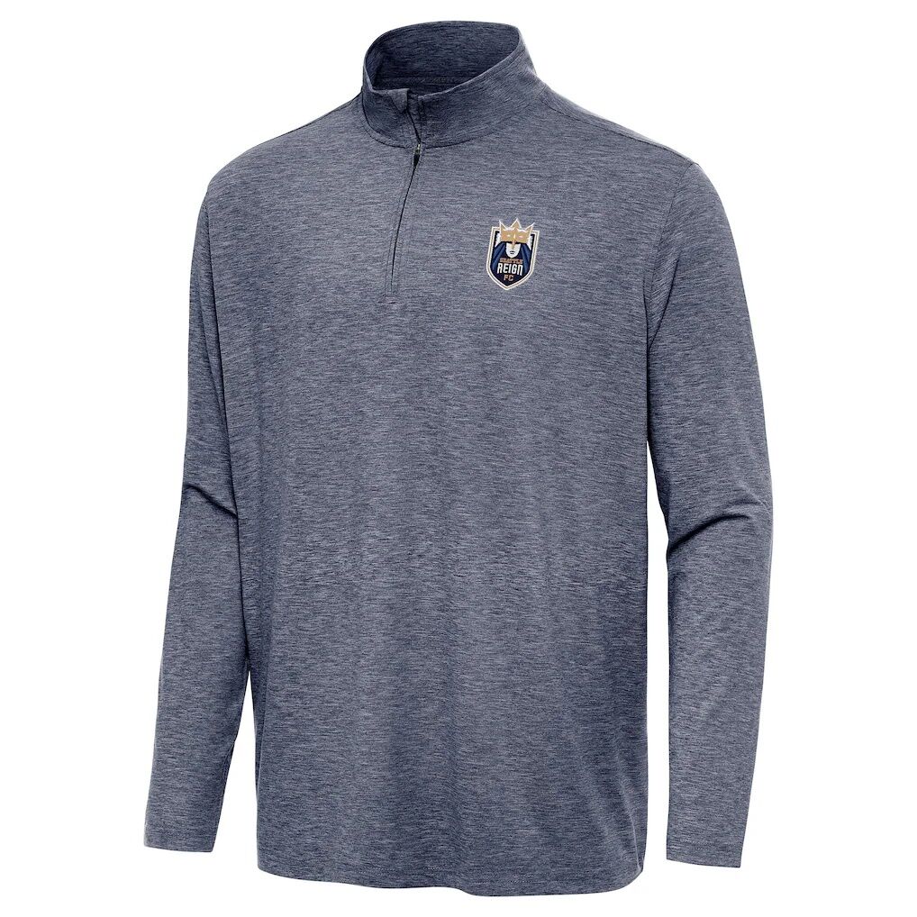 Seattle Reign FC Antigua Hunk Quarter-Zip Pullover Top  - Heather Navy