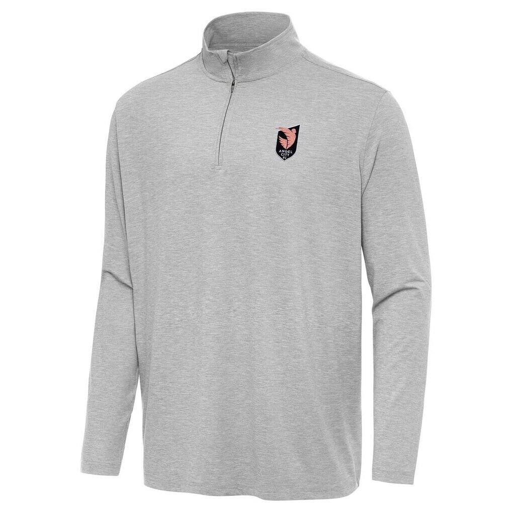 Angel City FC Antigua Hunk Quarter-Zip Pullover Top - Heather Gray