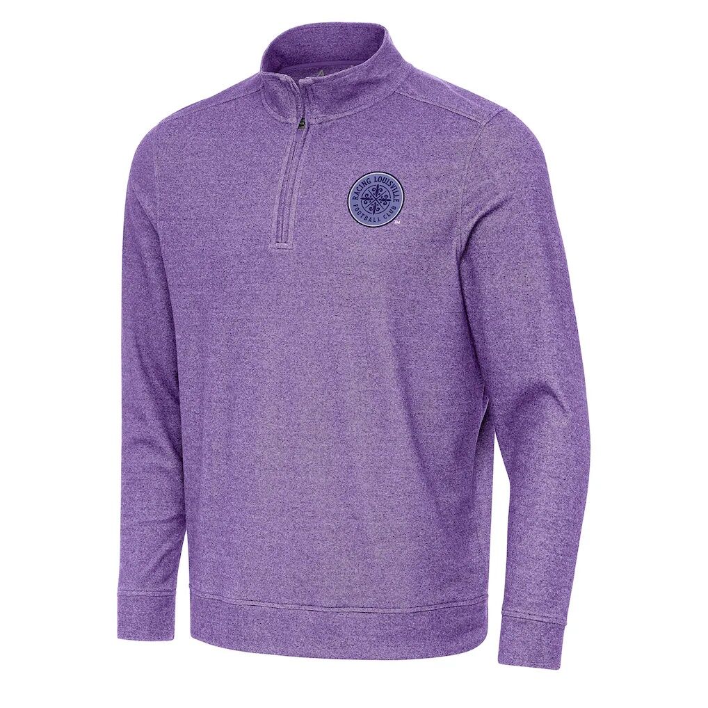 Men's Racing Louisville FC Antigua Subtle Quarter-Zip Pullover Sweatshirt - Heather Purple