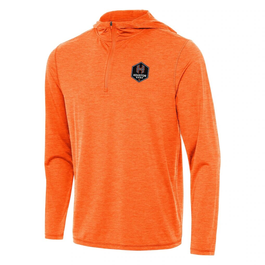 Houston Dash Antigua Tidy Quarter-Zip Pullover Hoodie - Heather Orange