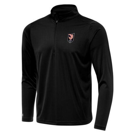 Angel City FC Antigua Tribute Quarter-Zip Top - Black - Front View