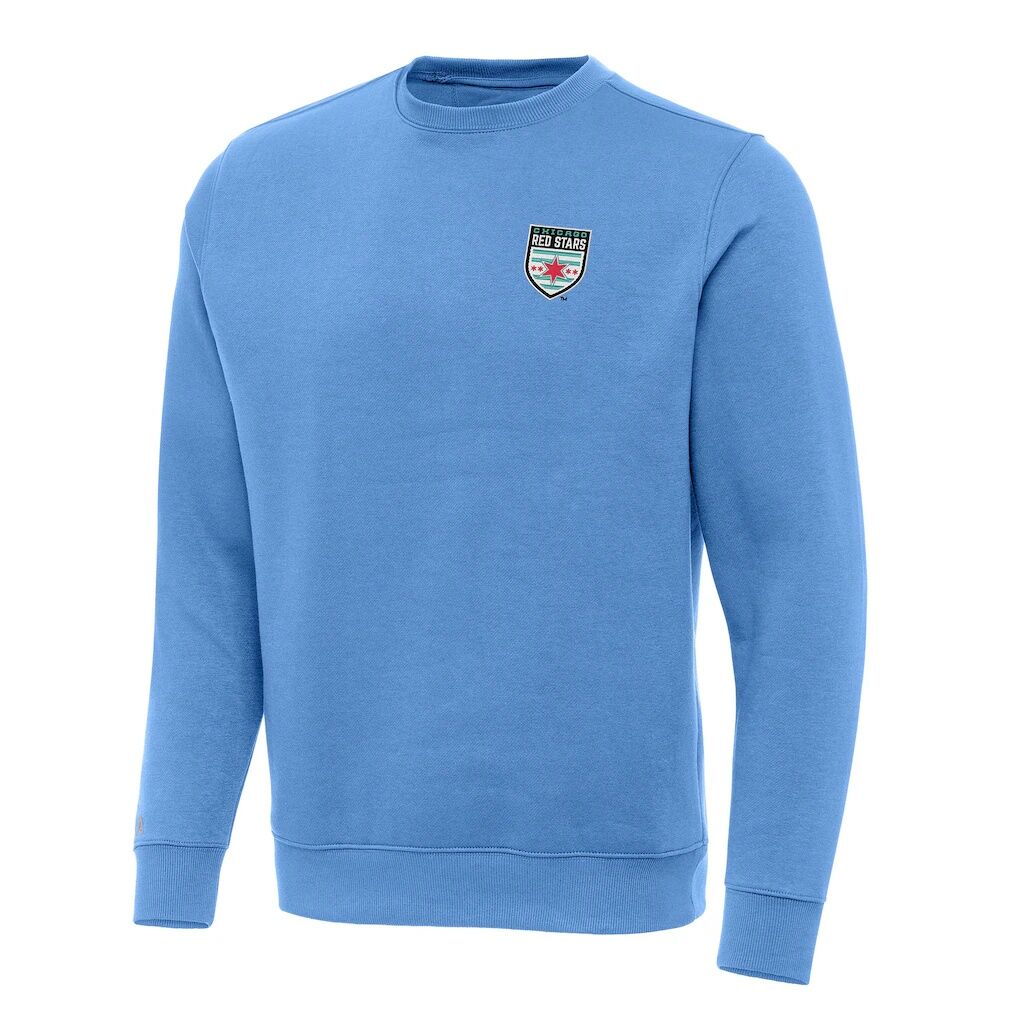 Chicago Red Stars Antigua Victory Crew Neck Pullover Sweatshirt - Light Blue