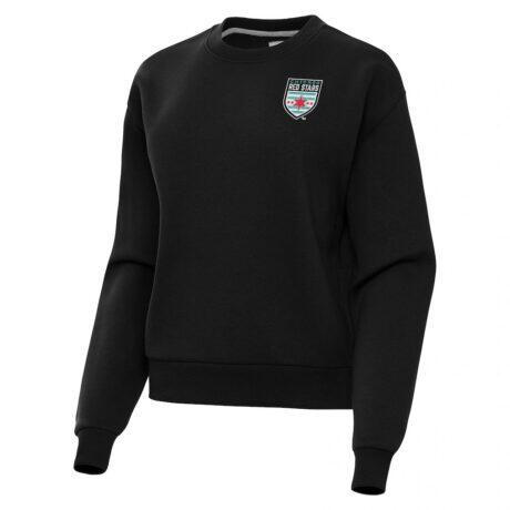 Chicago Red Stars Antigua Women's Victory Pullover Sweatshirt - Black - Front View