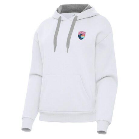 San Diego Wave FC Antigua Women's Victory Pullover Hoodie - White - Front View