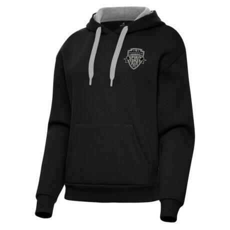 Washington Spirit Antigua Women's Victory Pullover Hoodie - Black - Front View
