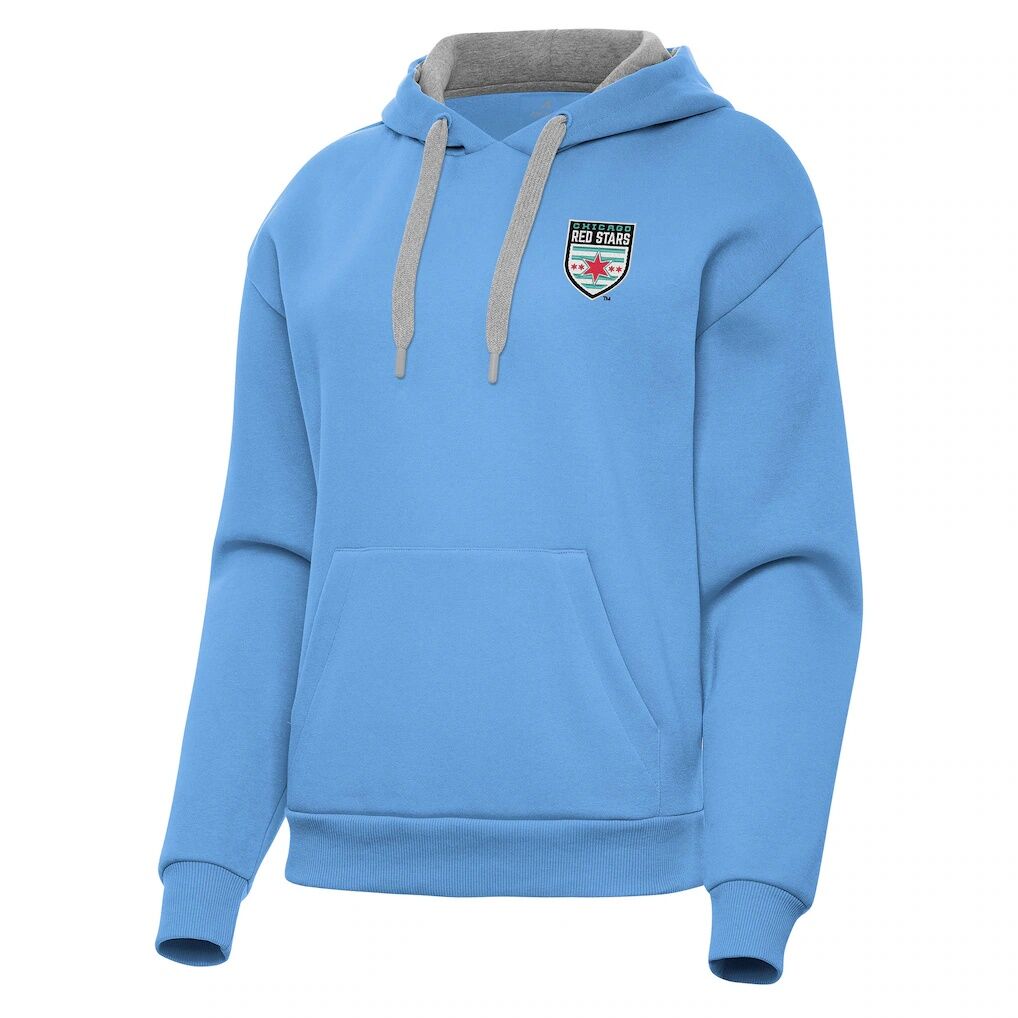 Chicago Red Stars Antigua Women's Victory Pullover Hoodie - Light Blue