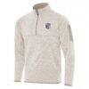 Kansas City Current Antigua Fortune Quarter-Zip Pullover Jacket - Cream - Front View