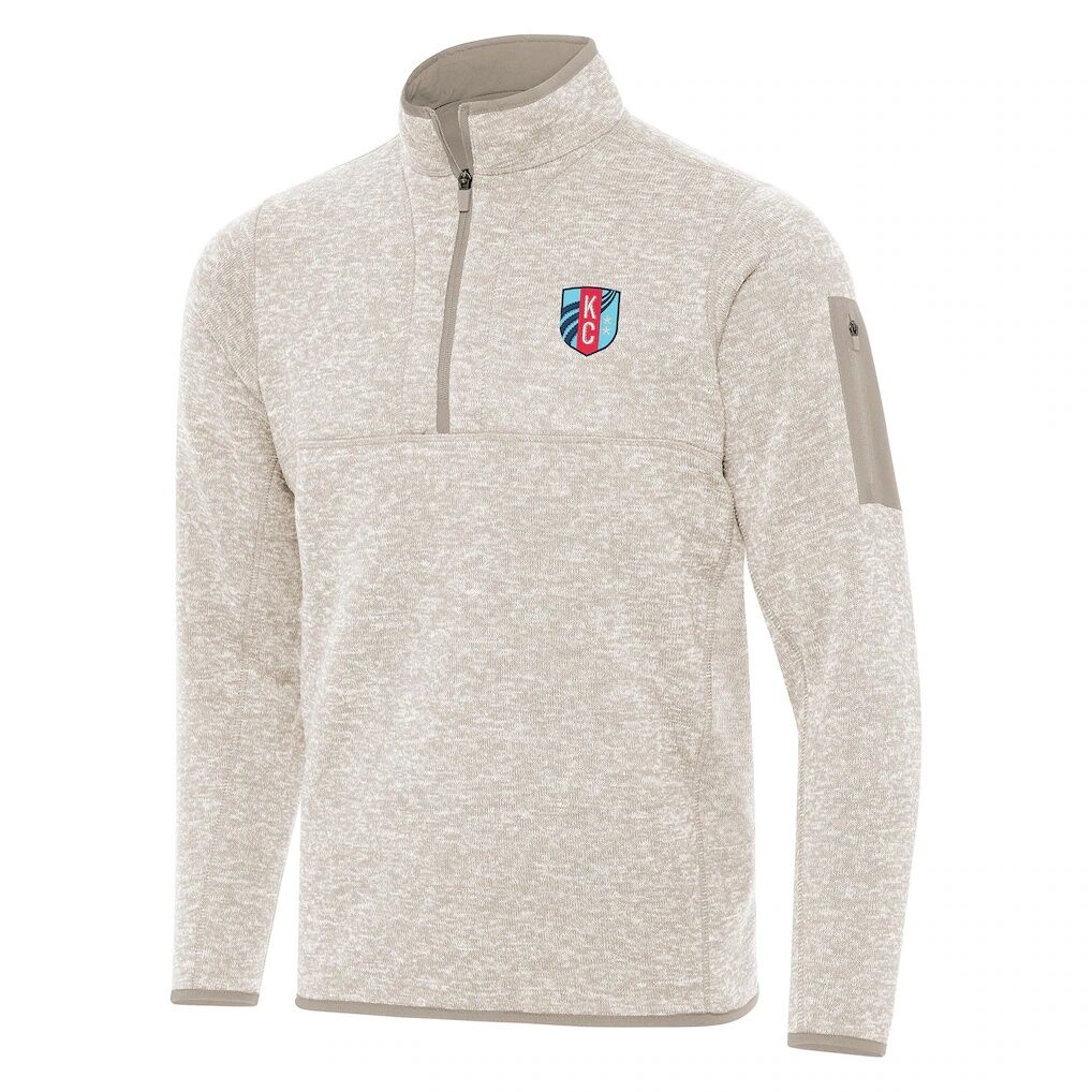 Kansas City Current Antigua Fortune Quarter-Zip Pullover Jacket