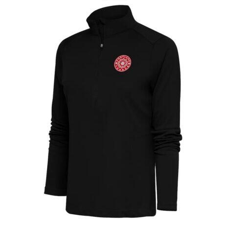 Portland Thorns FC Antigua Women's Tribute Half-Zip Pullover Top - Black - Front View