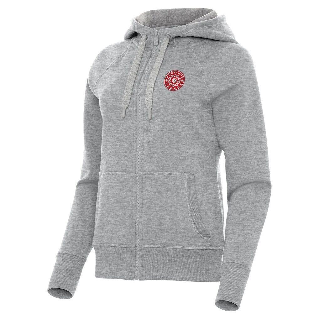 Portland Thorns FC Antigua Women's Victory Full-Zip Hoodie - Heather Gray