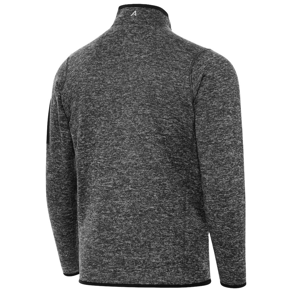 Washington Mystics Antigua Fortune Quarter-Zip Pullover Jacket - Heather Black
