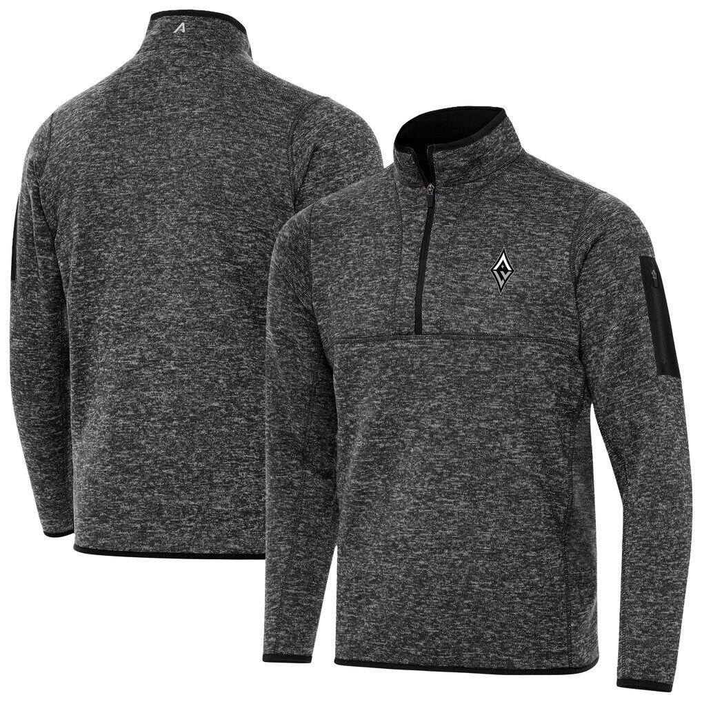 Las Vegas Aces Antigua Fortune Quarter-Zip Pullover Jacket - Heather Black