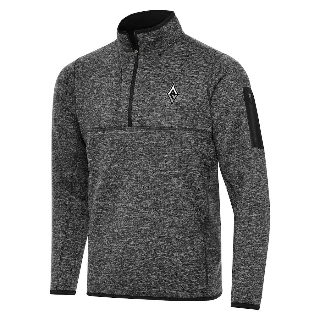 Las Vegas Aces Antigua Fortune Quarter-Zip Pullover Jacket - Heather Black