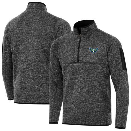 Dallas Wings Antigua Fortune Quarter-Zip Pullover Jacket - - Front View
