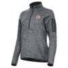 Connecticut Sun Antigua Women's Fortune Half-Zip Pullover Jacket - Heather Gray - Side View