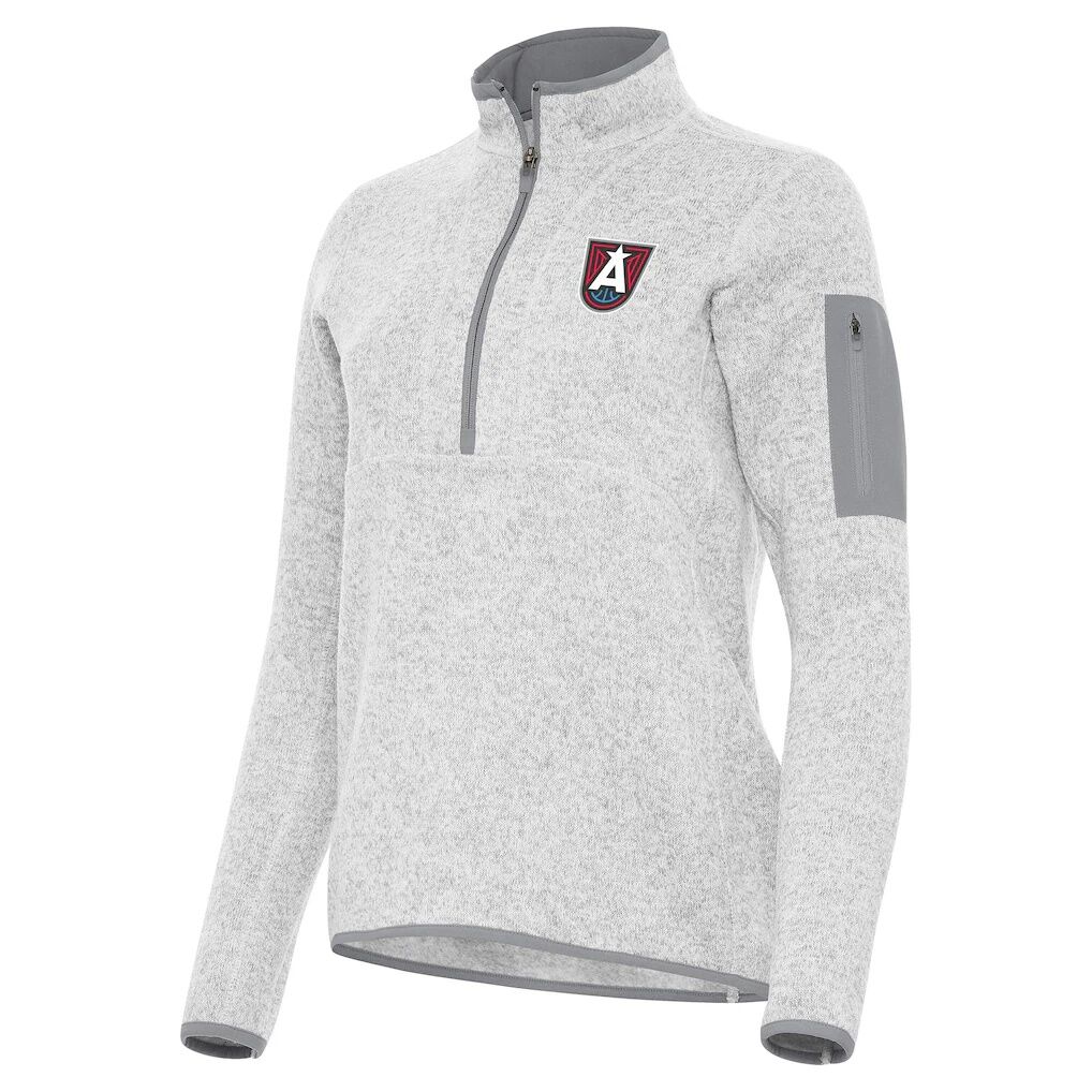Atlanta Dream Antigua Women's Fortune Half-Zip Pullover Jacket - Heather Gray