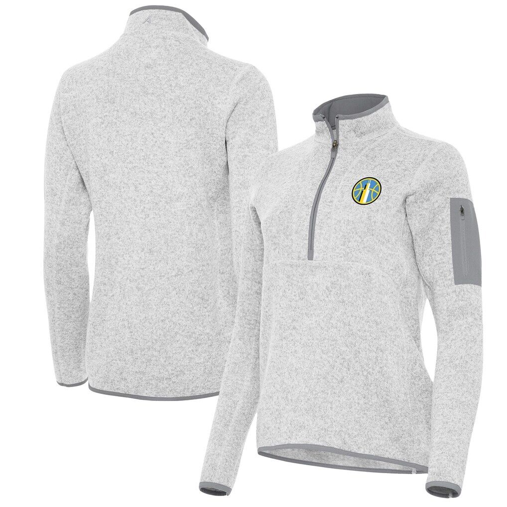Chicago Sky Antigua Women's Fortune Half-Zip Pullover Jacket - Heather Gray