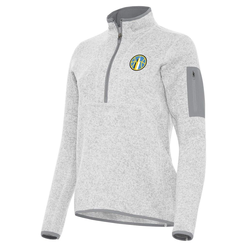 Chicago Sky Antigua Women's Fortune Half-Zip Pullover Jacket - Heather Gray