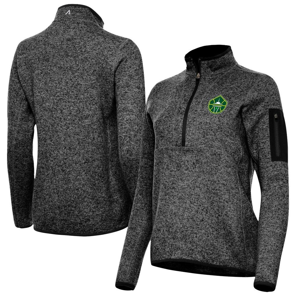 Seattle Storm Antigua Women's Fortune Half-Zip Pullover Jacket - Heather Black