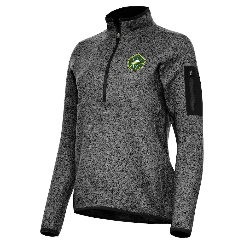 Seattle Storm Antigua Women's Fortune Half-Zip Pullover Jacket - Heather Black