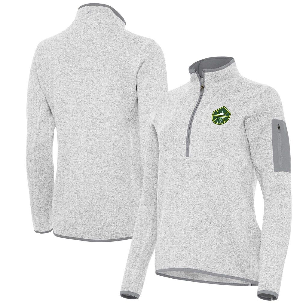 Seattle Storm Antigua Women's Fortune Half-Zip Pullover Jacket - Heather Gray