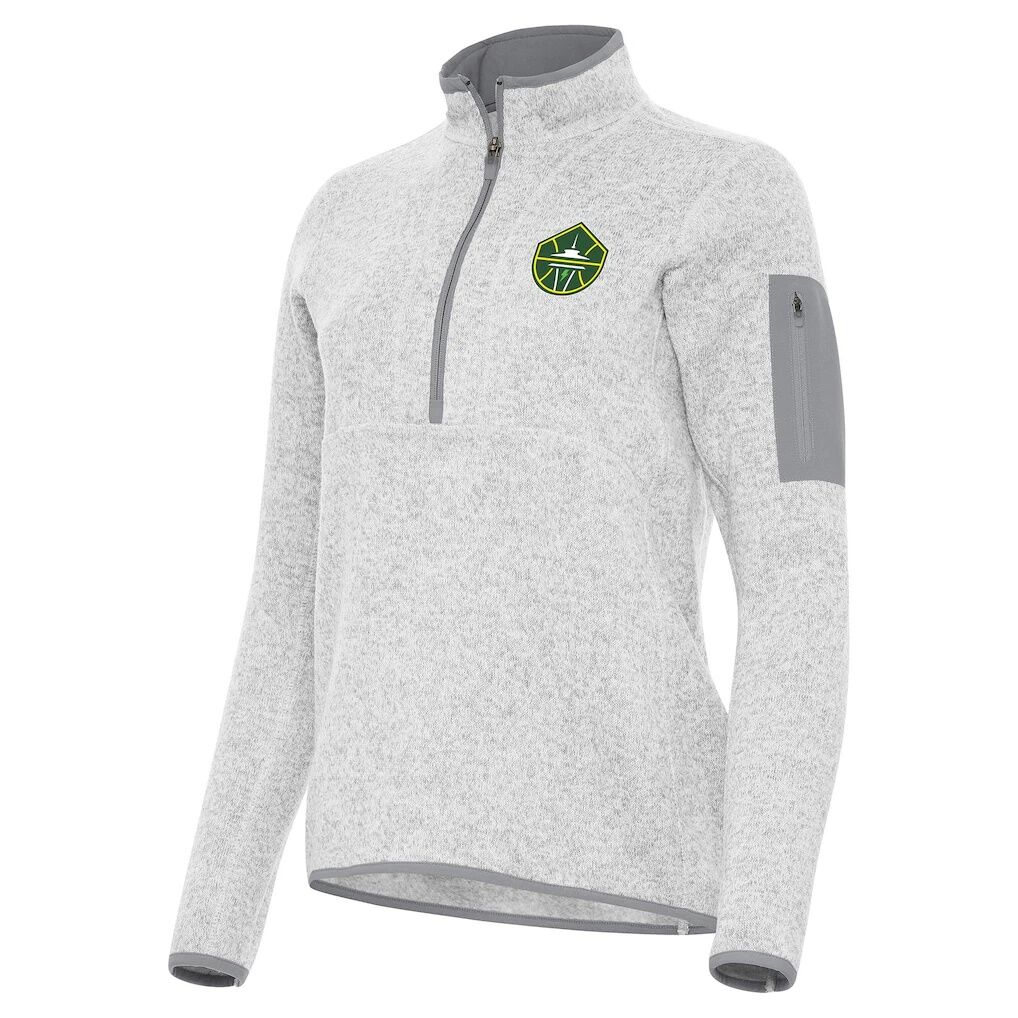 Seattle Storm Antigua Women's Fortune Half-Zip Pullover Jacket - Heather Gray