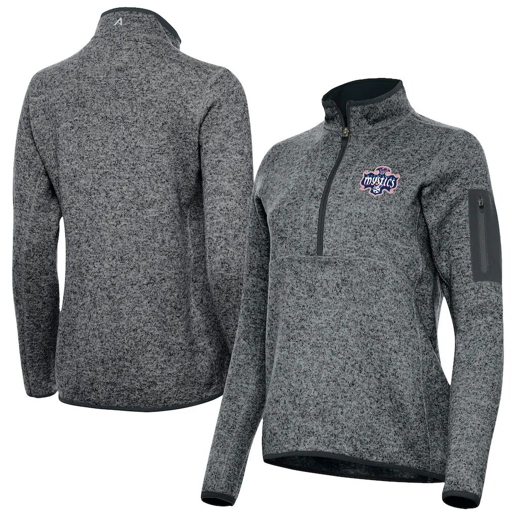 Washington Mystics Antigua Women's Fortune Half-Zip Pullover Jacket - Heather Gray