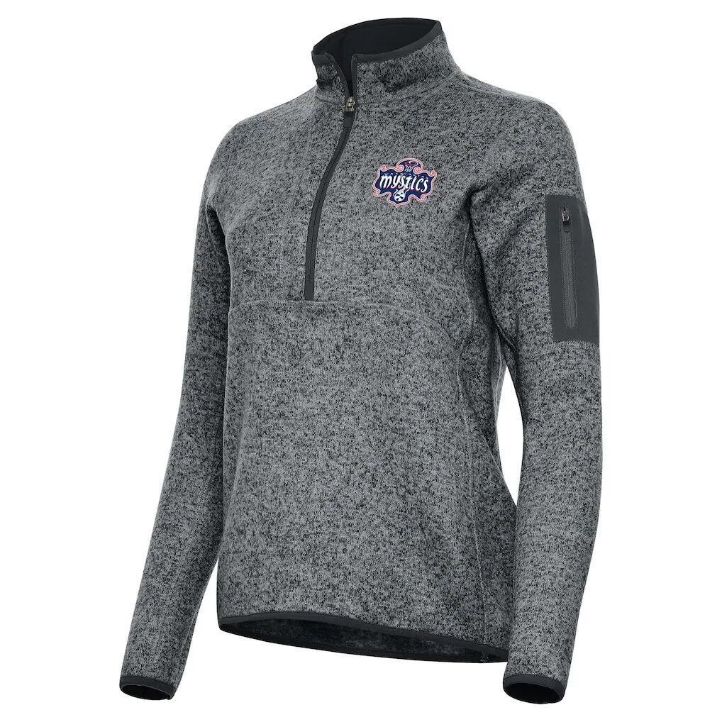 Washington Mystics Antigua Women's Fortune Half-Zip Pullover Jacket - Heather Gray