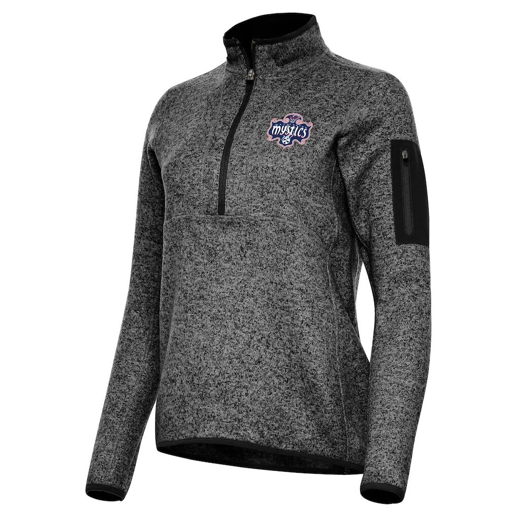 Washington Mystics Antigua Women's Fortune Half-Zip Pullover Jacket - Heather Black
