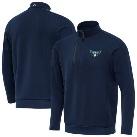 Dallas Wings Antigua Generation Quarter-Zip Pullover Top - Navy - Front View