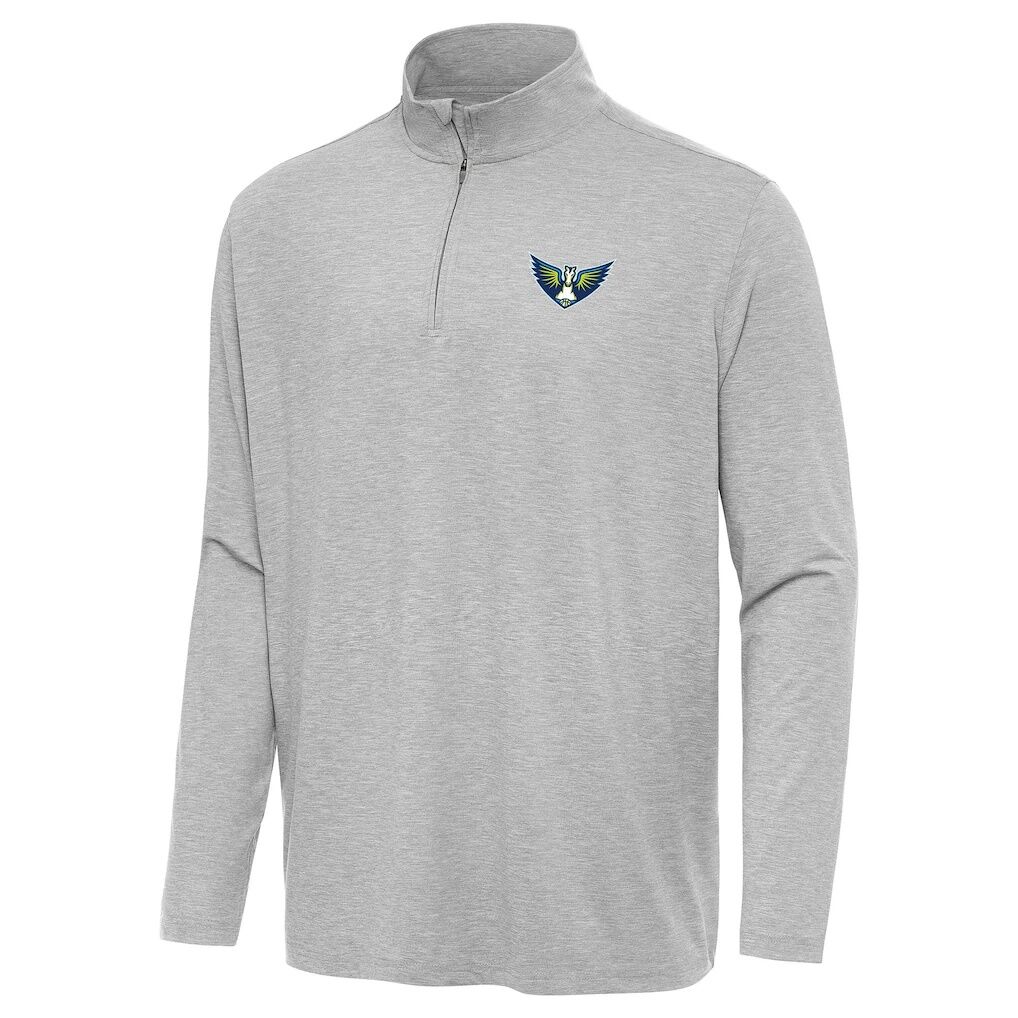 Dallas Wings Antigua Hunk Quarter-Zip Top - Heather Gray